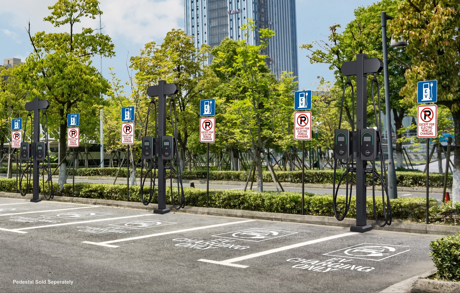 PortFi Charging Stations with Pedestals