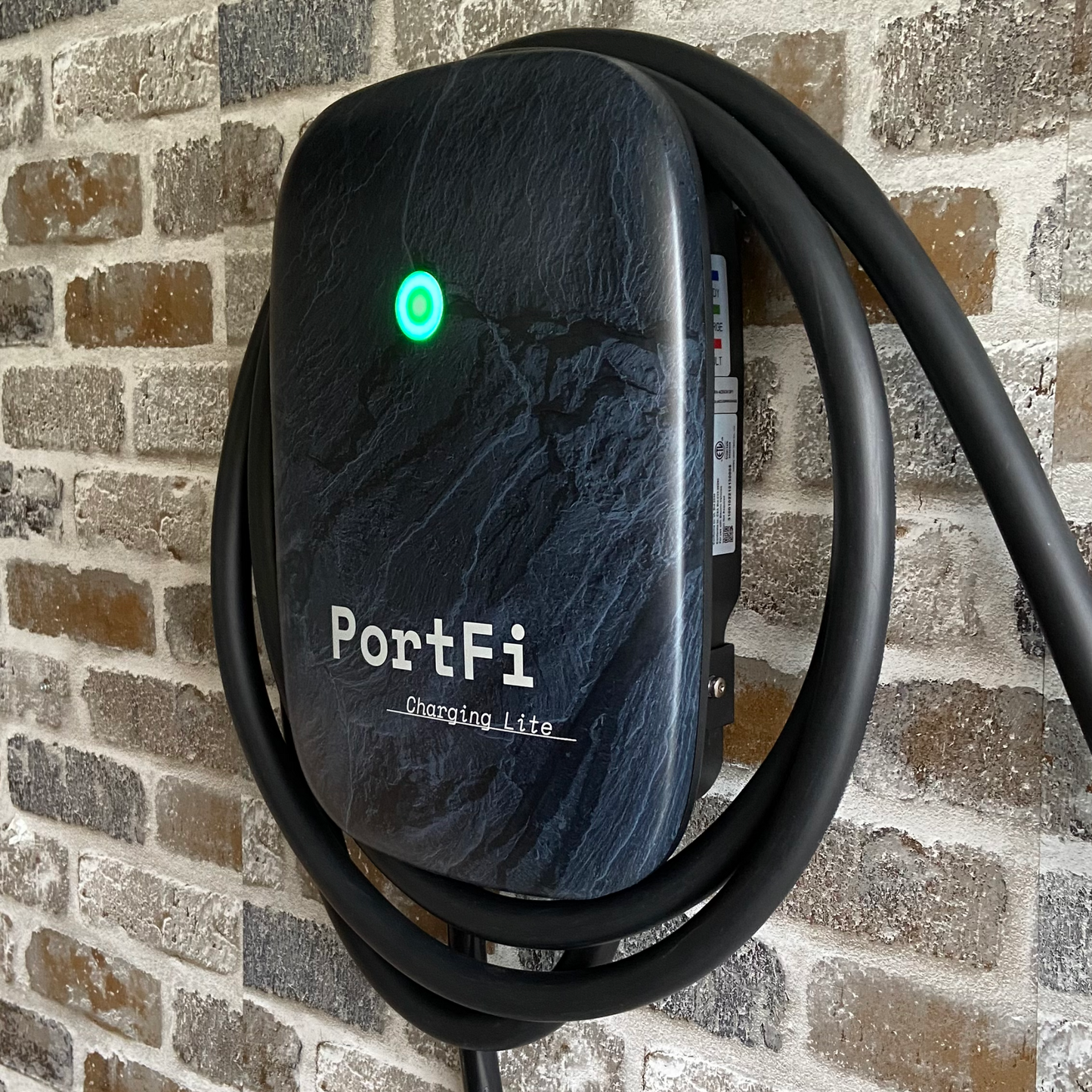 PortFi Charging Lite Smart Premium 4G Level 2 EV Charging Station - Lifetime 4G Data, Zero Configuration, Safety Certified, Outdoor-ready, NEMA 14-50 Plug (40A or 32A)